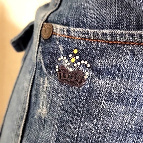 Candie's Vintage Skirt Pencil Midi Denim Blue Jean Y2K 90s Pockets Slit Junior 7 - Picture 5 of 16